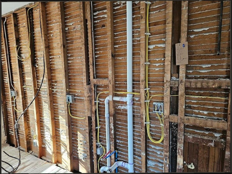 Residential rewiring in progress