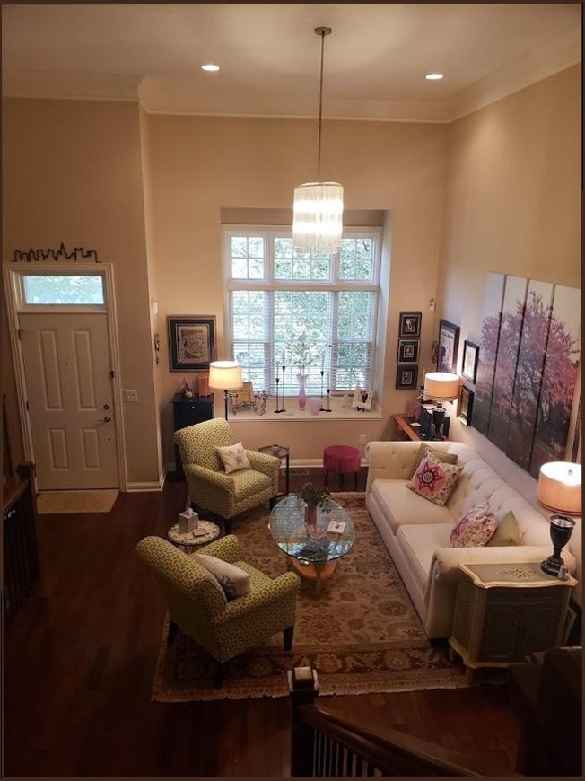 Beautiful living room with professional lighting installation